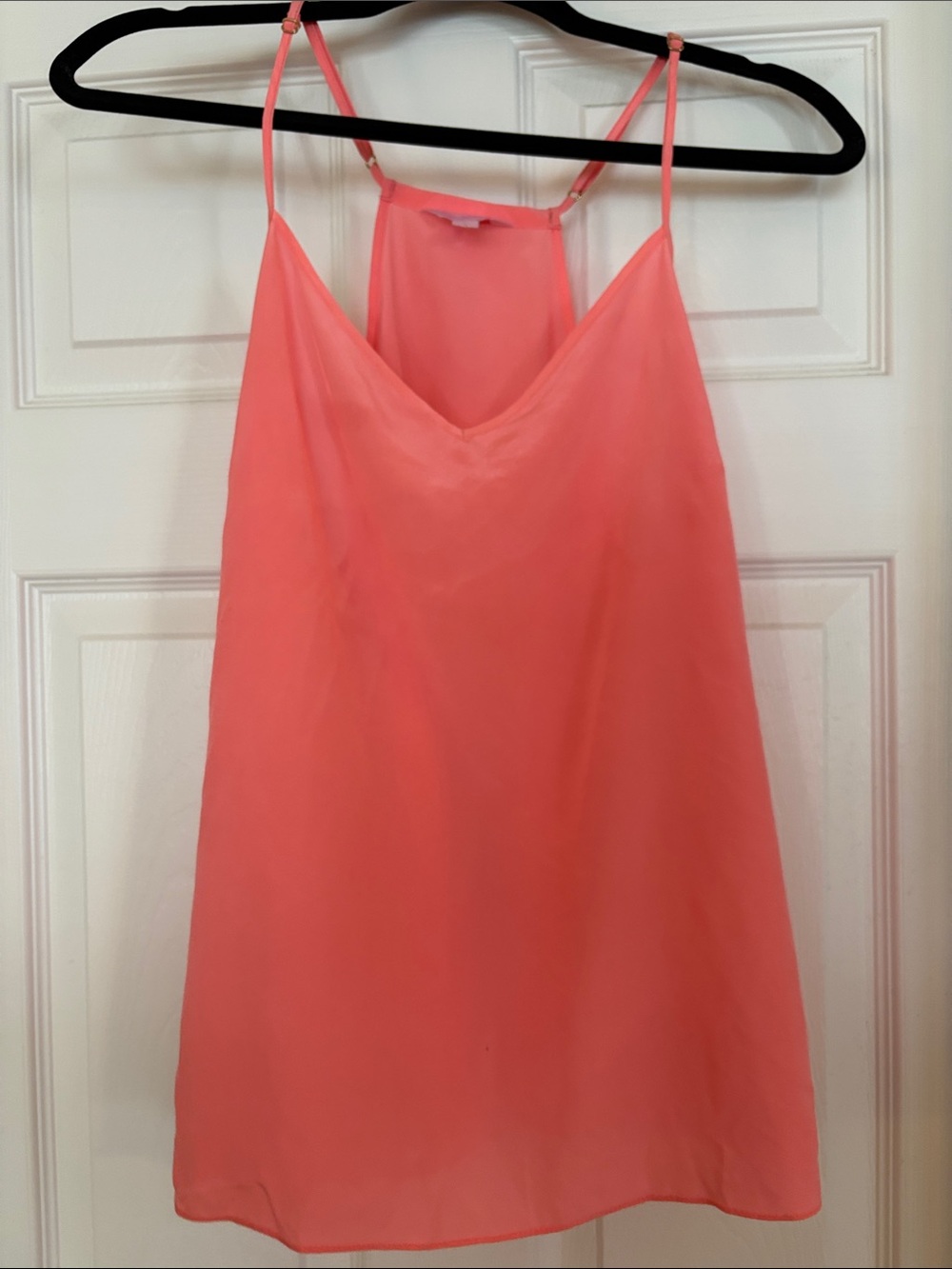 Lilly Pulitzer Coral Spaghetti‑Strap Silk Cami